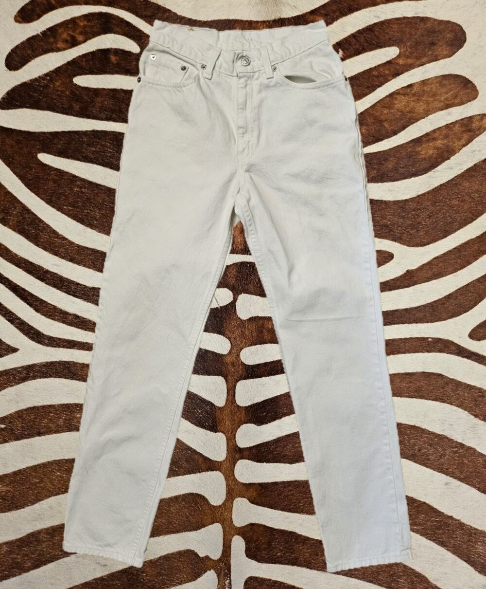 Vintage Levi’s 512 White Jeans Women’s 7 Tapered Leg High Rise 90s USA
